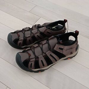 Eddie Bauer Men's  Troy Bump Toe Bungee Brown Leather Sandals Brown Size 9